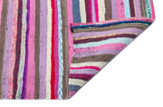 Pembe Anadolu Bohem Çizgili Yün Halı 145x287 - Özel Seri