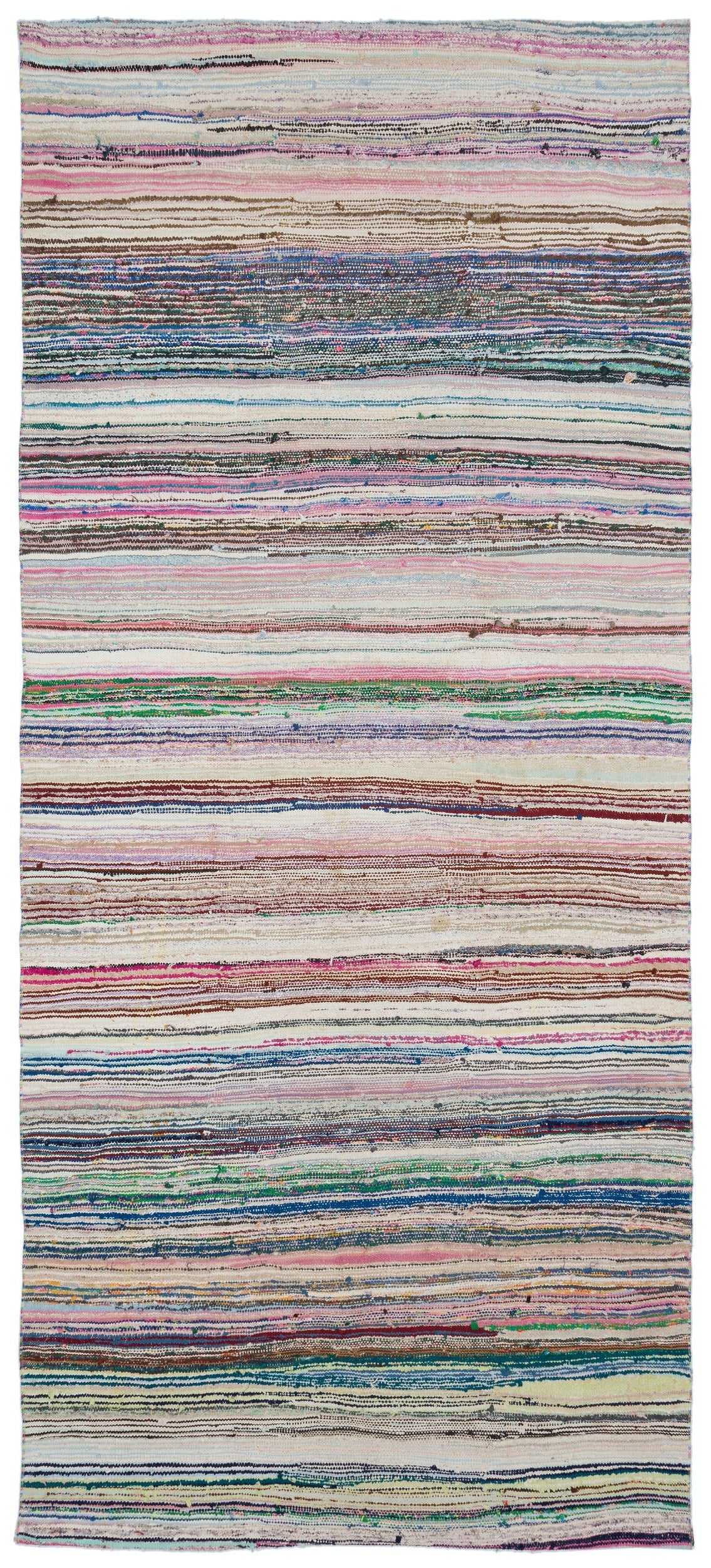 Girit Bej Çizgili Yün El Dokuma Halısı 161 x 260 Apex Unique