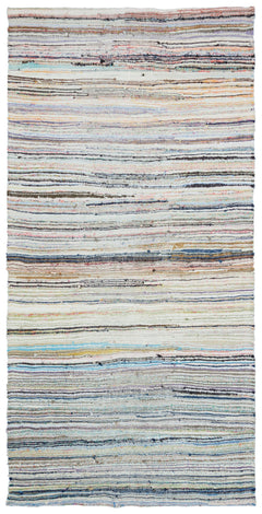 Girit Bej Çizgili Yün El Dokuma Halısı 164 x 325 Apex Unique