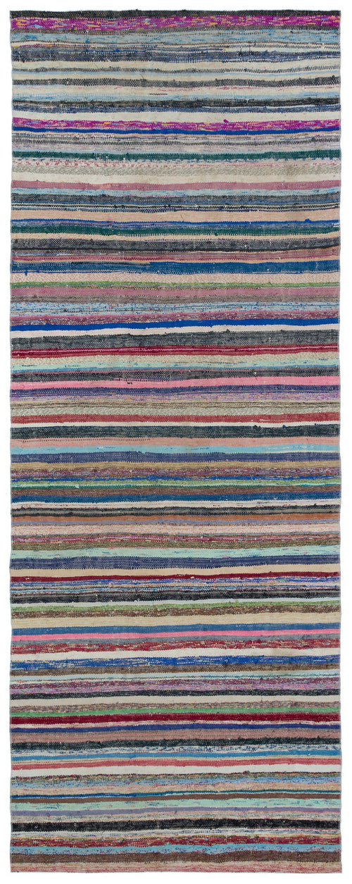 Girit Bej Çizgili Yün El Dokuma Halısı 150 x 383 Apex Unique