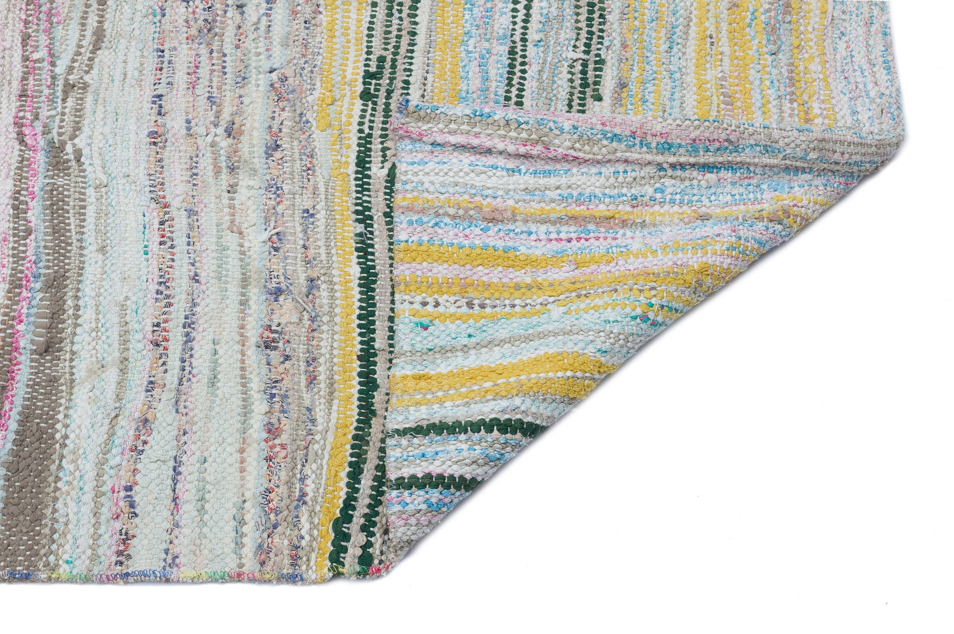 Girit Bej Çizgili Yün El Dokuma Halısı 109 x 376 Apex Unique