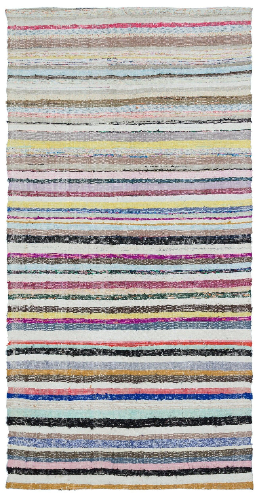 Bunter handgewebter Kelim Teppich mit Streifen 154x292 cm – im Flur