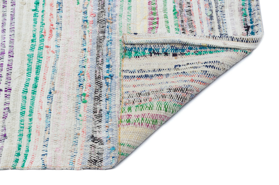 Bej Bohem Çizgili Yün Halı 140x310