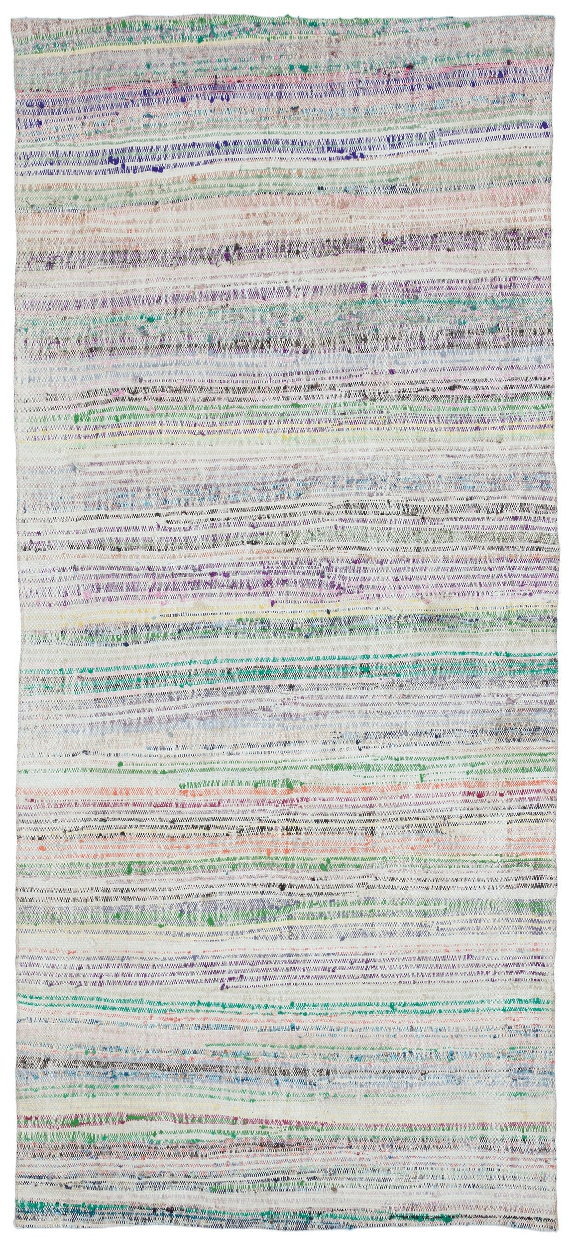 Girit Bej Çizgili Yün El Dokuma Halısı 140 x 310 Apex Unique