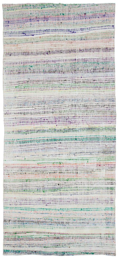 Girit Bej Çizgili Yün El Dokuma Halısı 140 x 310 Apex Unique