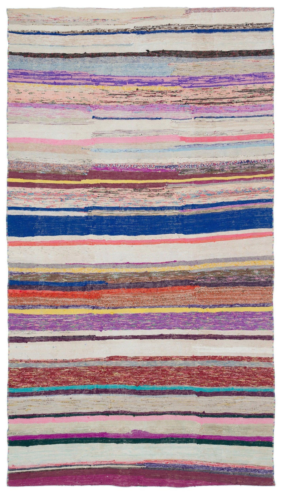Çok Renkli El Dokuma Halı Çizgili Bohem Stil Kök Boyalı 156x280 cm 31726 – Koridor kullanımı