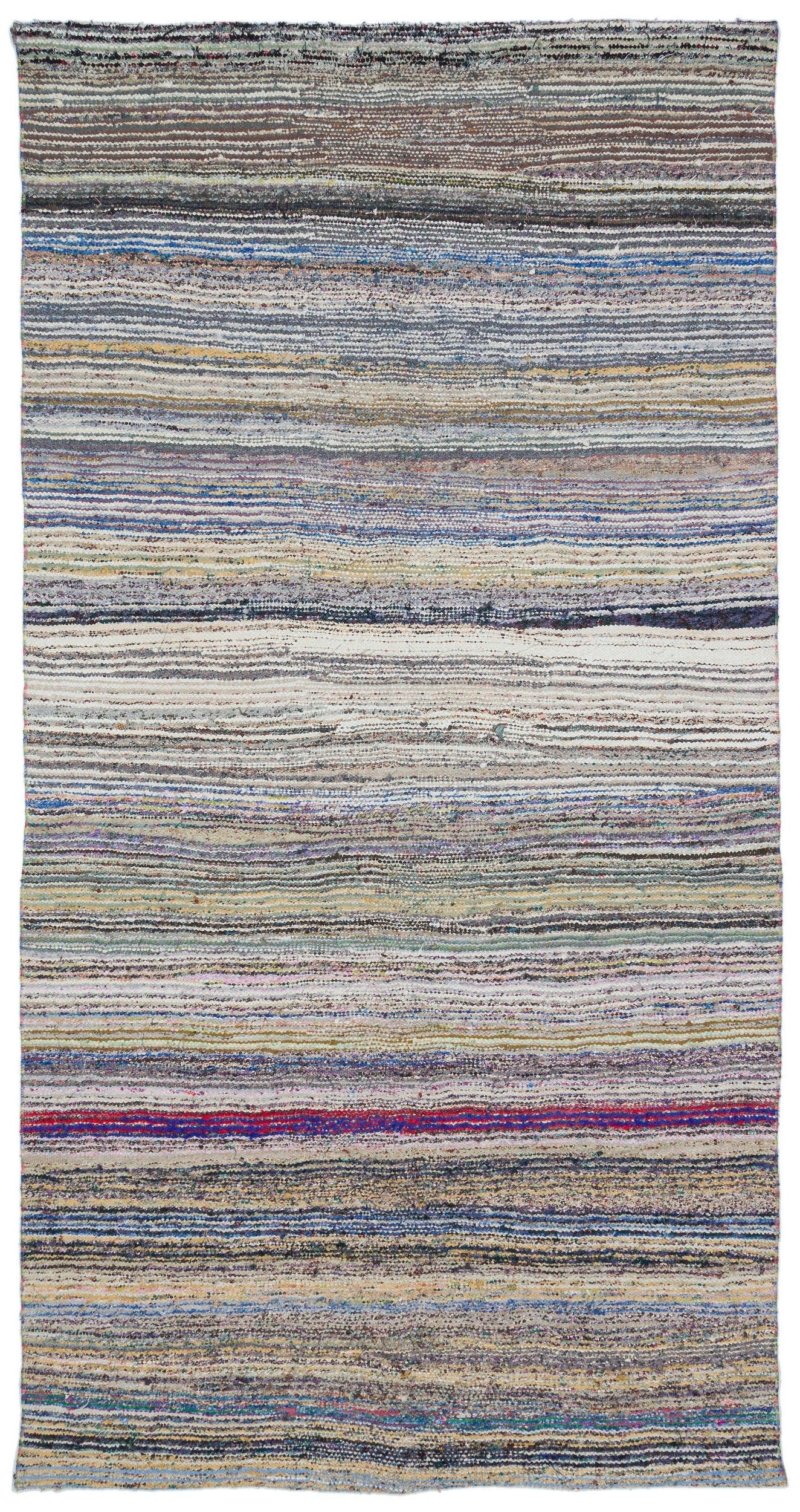 Girit Bej Çizgili Yün El Dokuma Halısı 156 x 296 Apex Unique