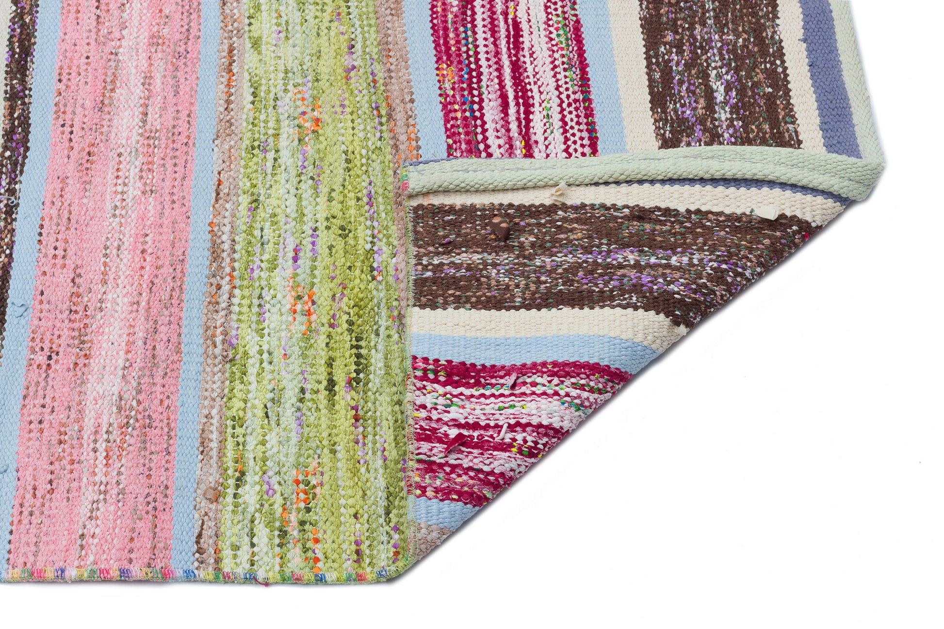 Girit Bej Çizgili Yün El Dokuma Halısı 142 x 361 Apex Unique