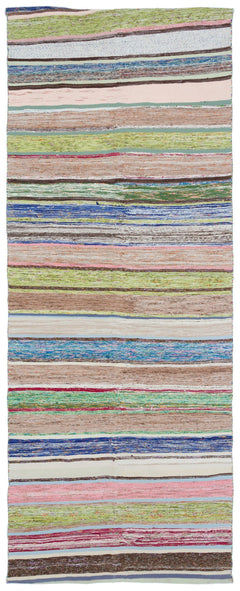 Girit Bej Çizgili Yün El Dokuma Halısı 142 x 361 Apex Unique