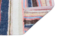 Multicolor Striped Hand-Knotted Wool Runner Rug 156x338 cm (5'1" x 11'1")