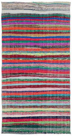 Girit Bej Çizgili Yün El Dokuma Halısı 158 x 300 Apex Unique