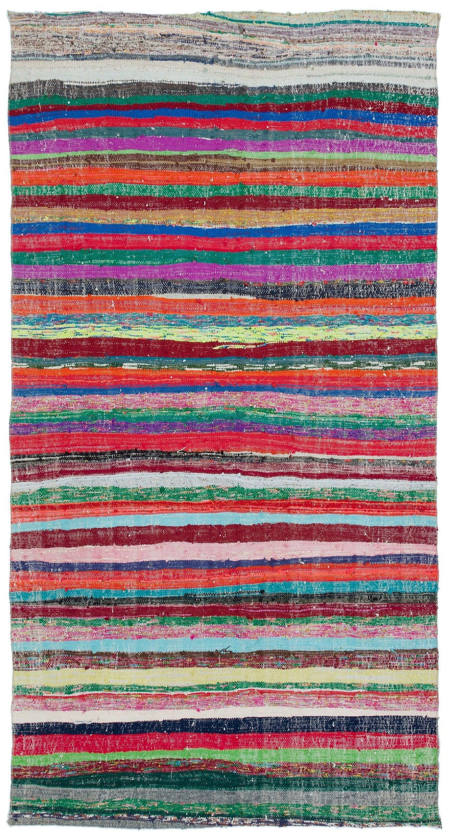 Bunter gestreifter Wollteppich im modernen Design 158x300 cm – im Flur