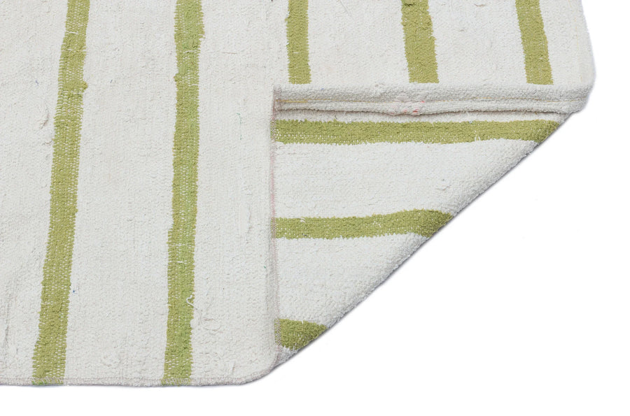 Bej Geometrik Modern Yün Halı 141x313