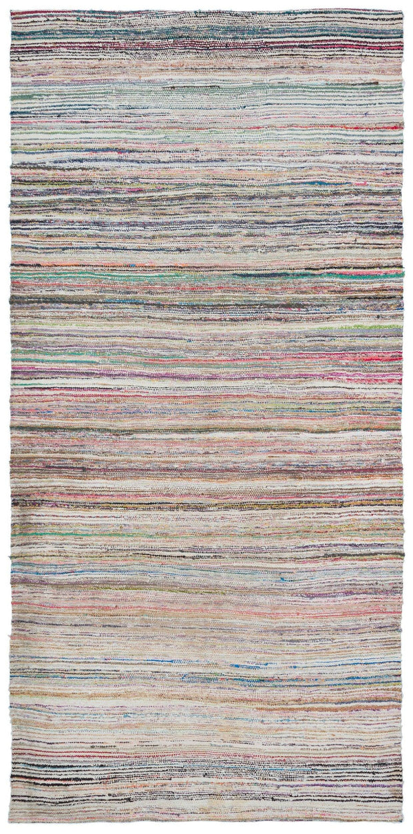 Bej Bohem Çizgili Yün Halı 154x312