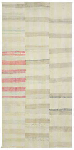 Girit Bej Çizgili Yün El Dokuma Halısı 154 x 324 Apex Unique