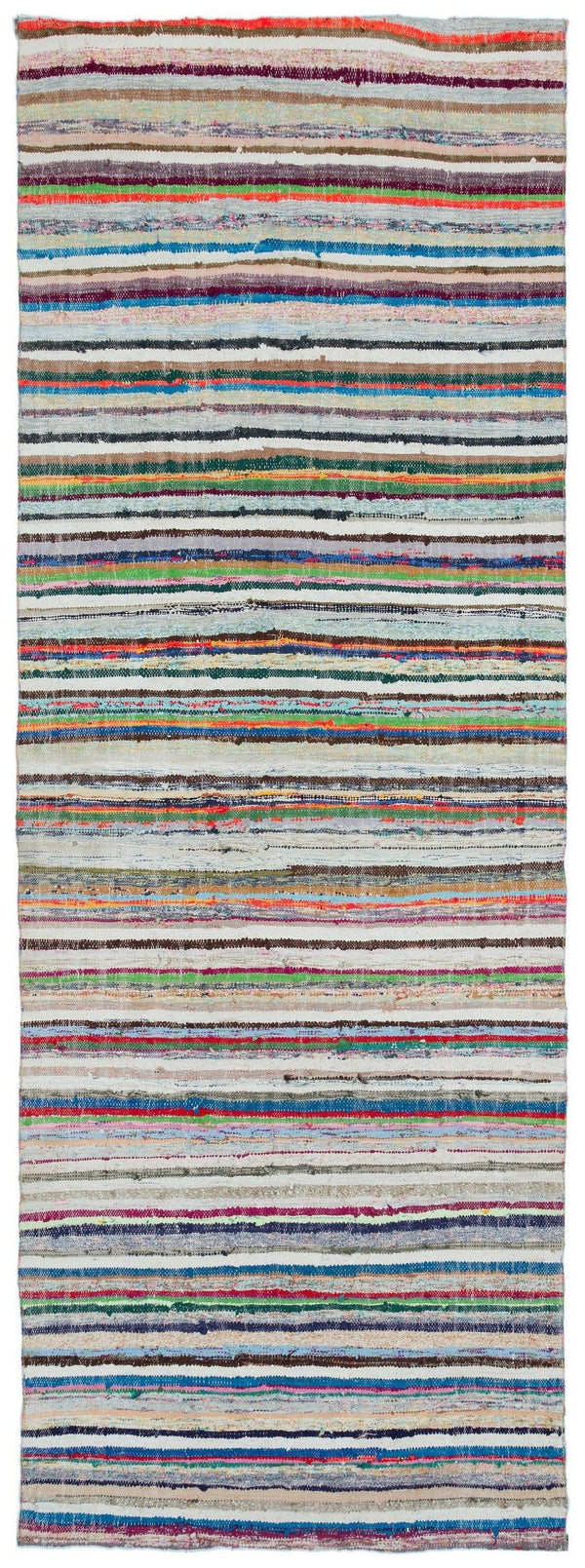 Bej Bohem Geometrik Yün Halı 126x350