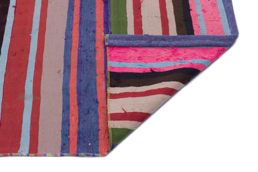 Bej Gri Anadolu Bohem Geometrik Yün Halı 125x300 - Özel Seri