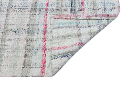 Girit Bej Çizgili Yün El Dokuma Halısı 198 x 210 Apex Unique