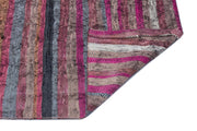 Pembe Anadolu Bohem Çizgili Yün Halı 74x307 - Özel Seri