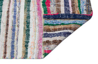 Çok Renkli El Dokuma Halı Etnik Çizgili Desen 131x358 cm