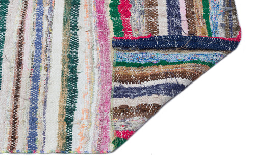 Girit Bej Çizgili Yün El Dokuma Halısı 131 x 358 Apex Unique