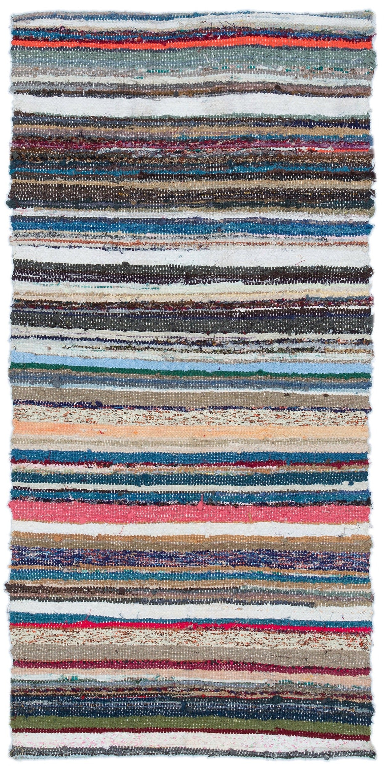 Girit Bej Çizgili Yün El Dokuma Halısı 077 x 160 Apex Unique