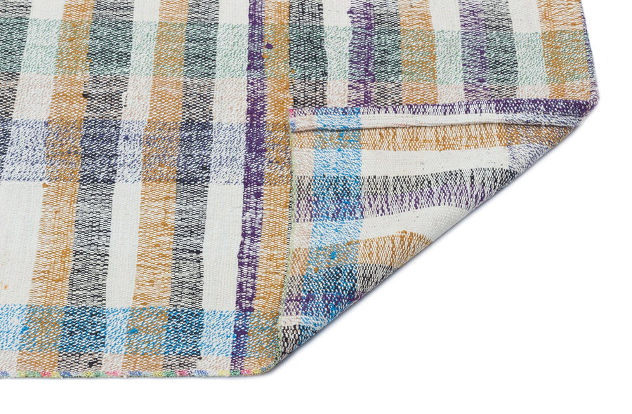 Bej Bohem Geometrik Yün Halı 80x261