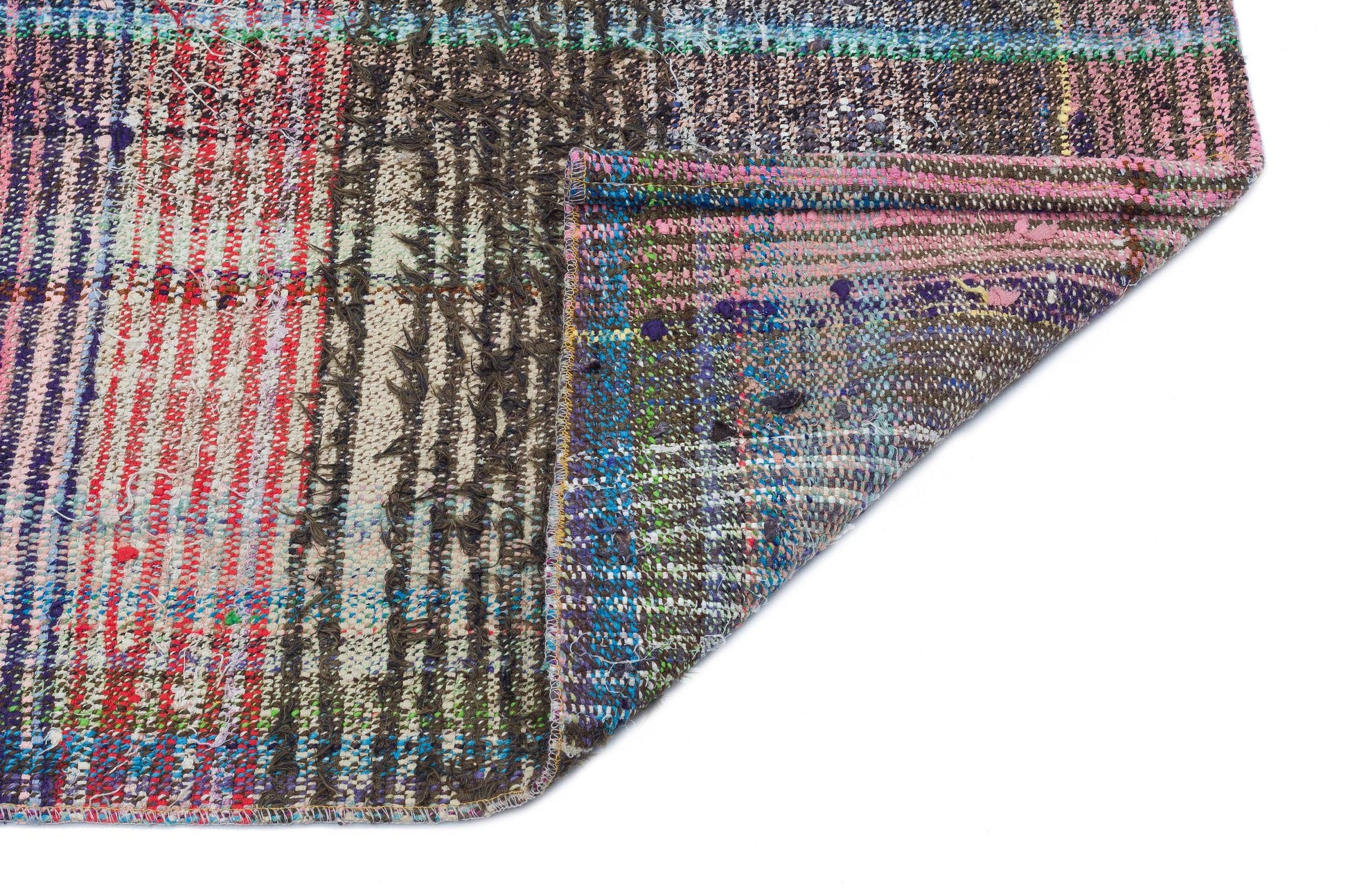 Bej Gri Anadolu Bohem Geometrik Yün Halı 103x186 - Özel Seri
