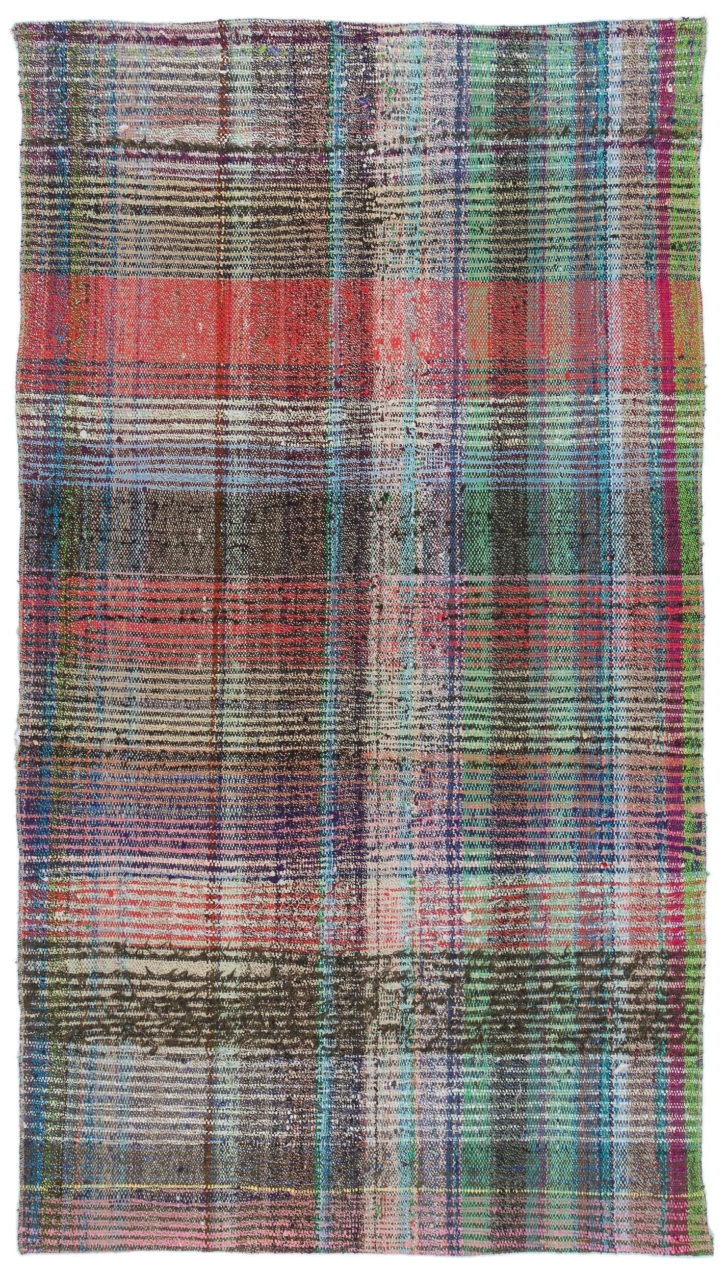 Bej Gri Anadolu Bohem Geometrik Yün Halı 103x186 - Özel Seri