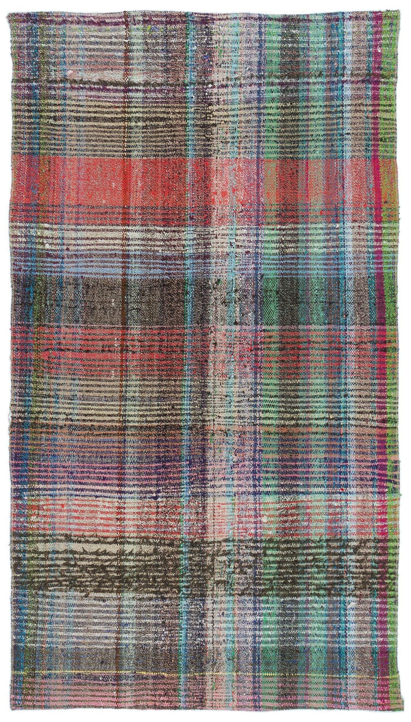 Bej Gri Anadolu Bohem Geometrik Yün Halı 103x186 - Özel Seri