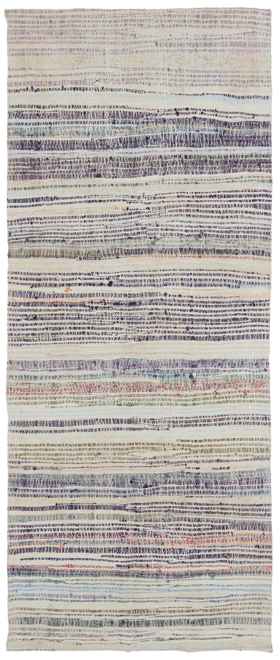 Girit Bej Çizgili Yün El Dokuma Halısı 114 x 270 Apex Unique