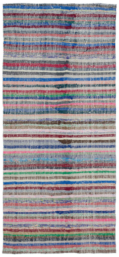 Girit Bej Çizgili Yün El Dokuma Halısı 143 x 313 Apex Unique