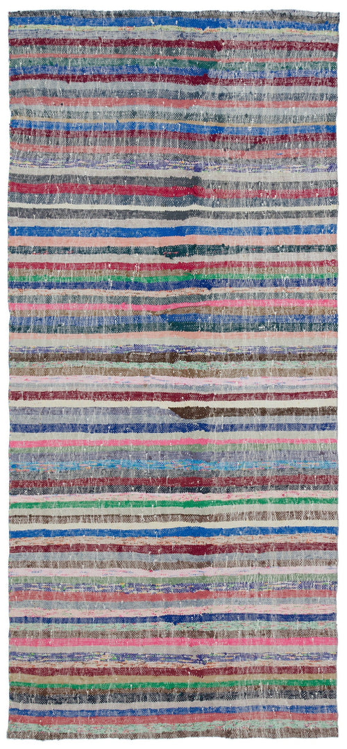 Girit Bej Çizgili Yün El Dokuma Halısı 143 x 313 Apex Unique