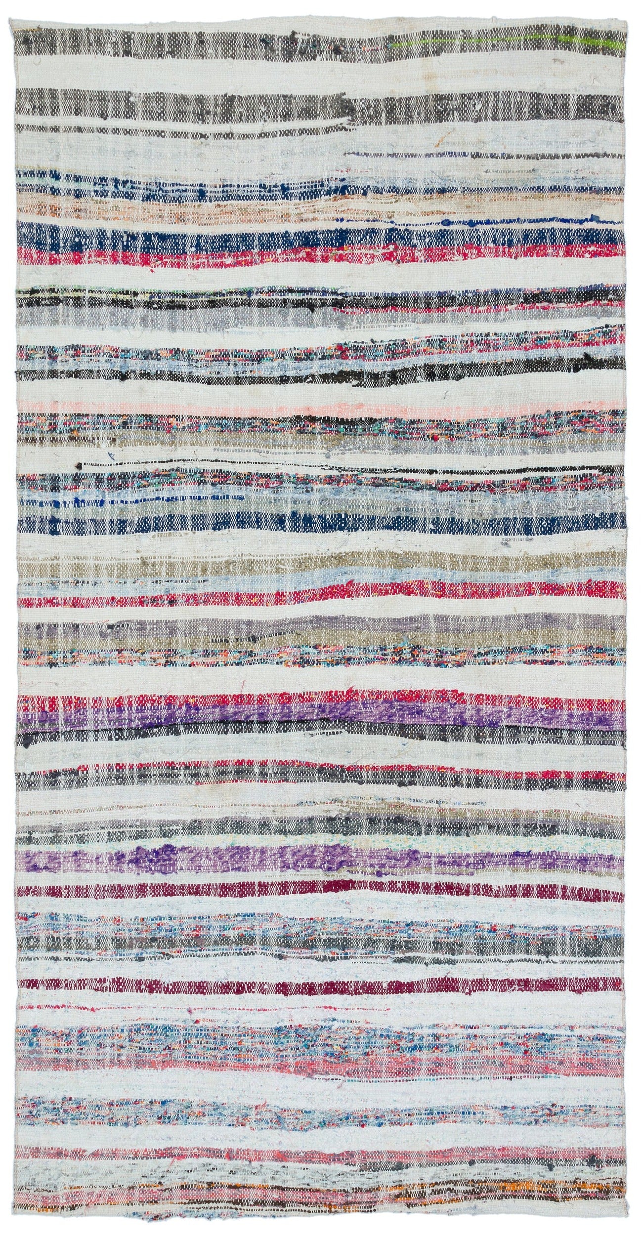 Girit Bej Çizgili Yün El Dokuma Halısı 140 x 280 Apex Unique