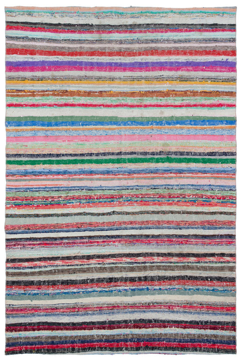 Girit Bej Çizgili Yün El Dokuma Halısı 173 x 255 Apex Unique