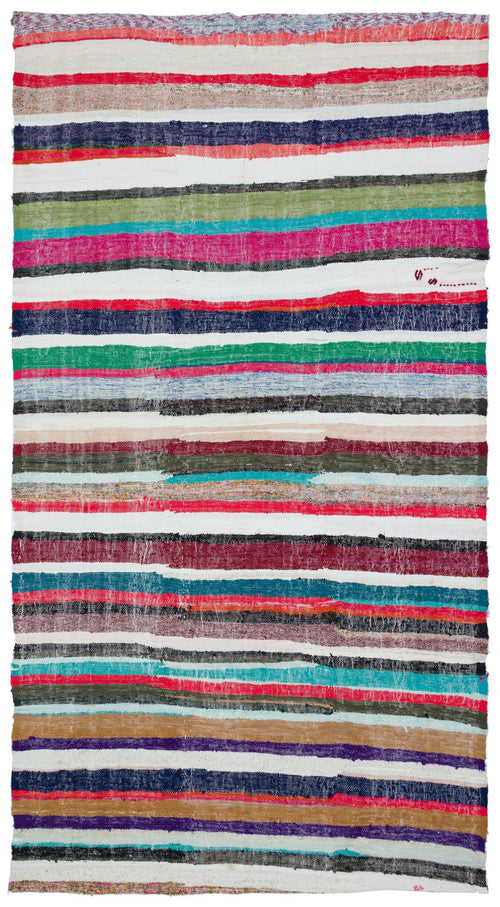 Girit Bej Çizgili Yün El Dokuma Halısı 172 x 314 Apex Unique