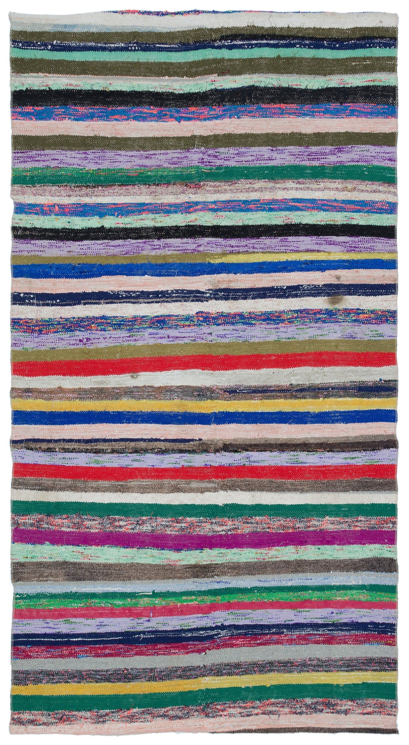 Girit Bej Çizgili Yün El Dokuma Halısı 138 x 264 Apex Unique