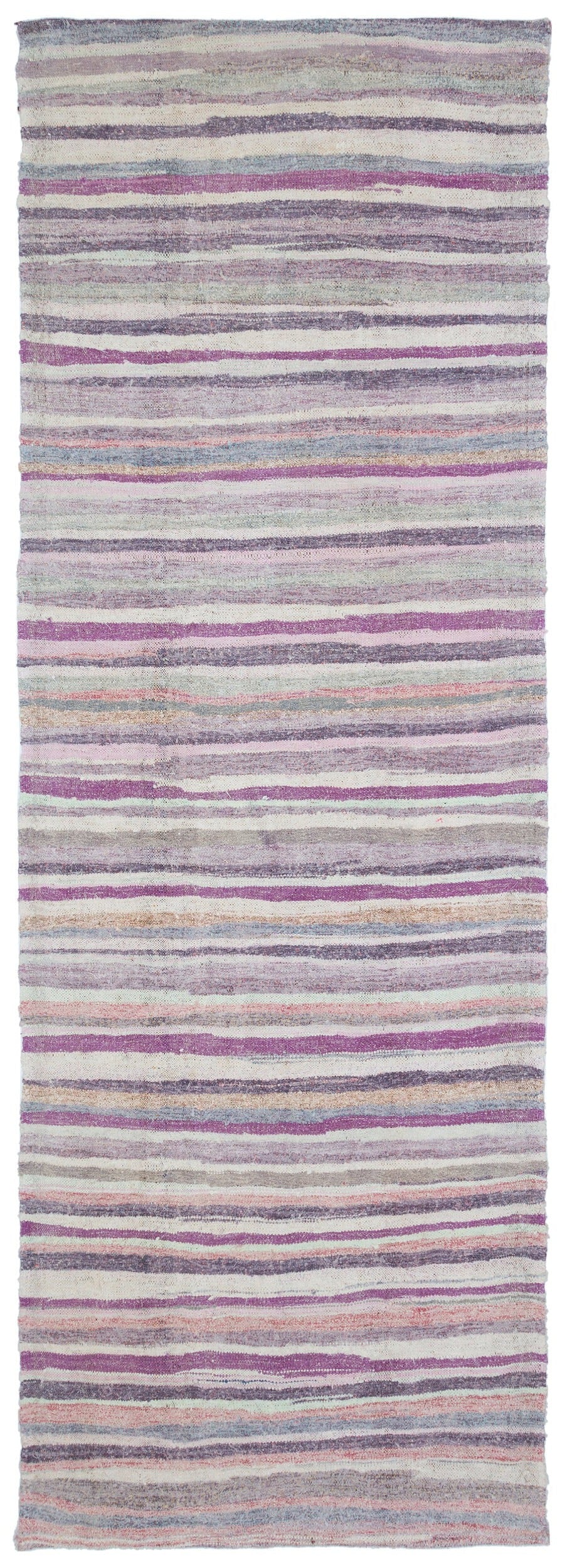 Girit Bej Çizgili Yün El Dokuma Halısı 137 x 380 Apex Unique