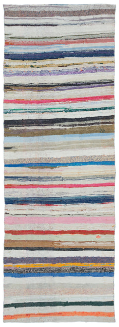 Girit Bej Çizgili Yün El Dokuma Halısı 122 x 348 Apex Unique