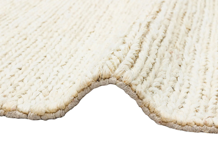 Cream Jute Area Rug with Non-Slip Back – in the hallway