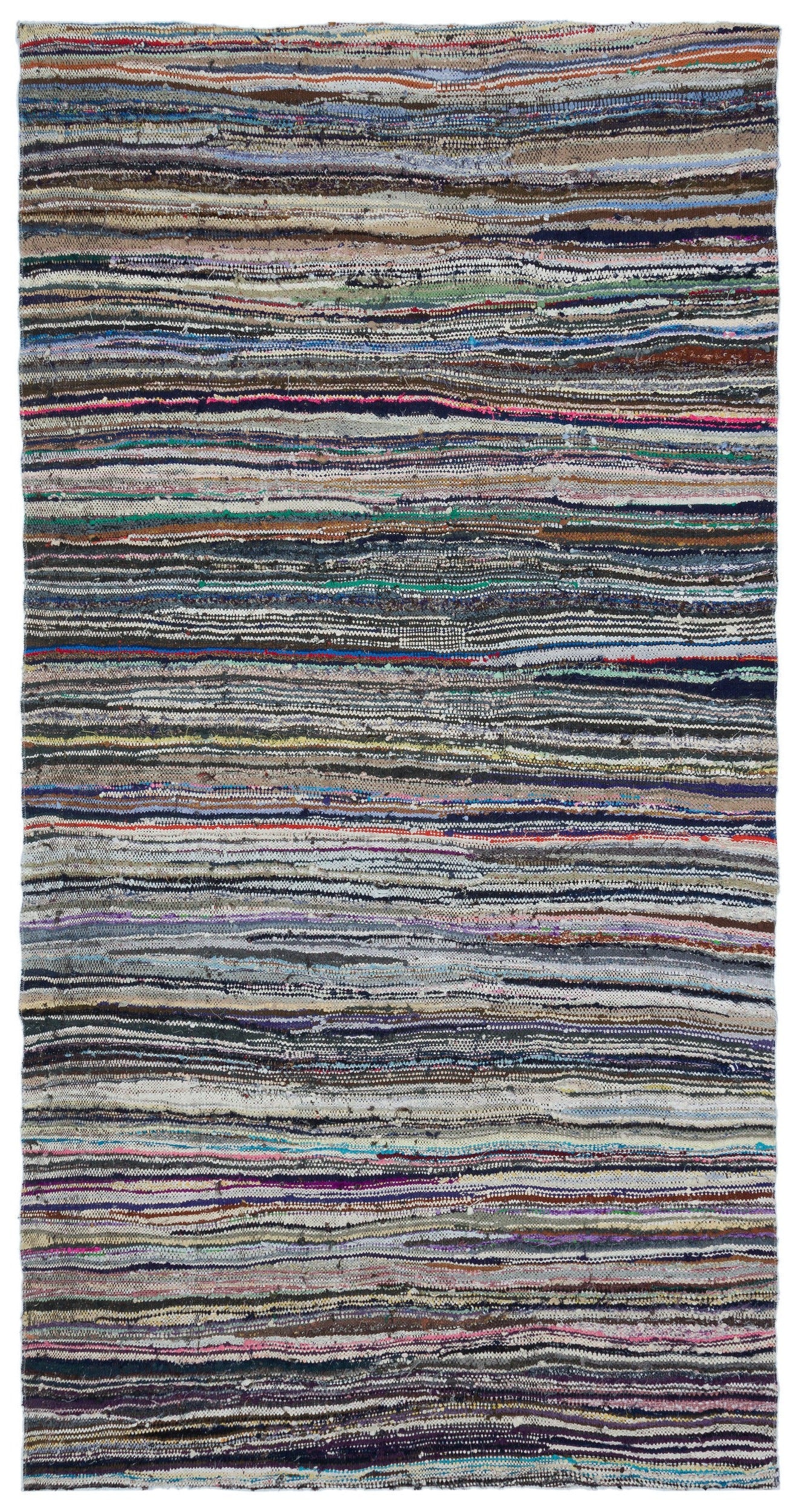 Girit Bej Çizgili Yün El Dokuma Halısı 155 x 308 Apex Unique