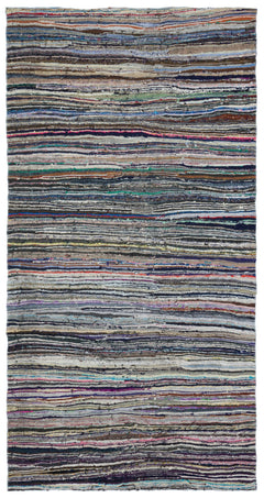 Girit Bej Çizgili Yün El Dokuma Halısı 155 x 308 Apex Unique