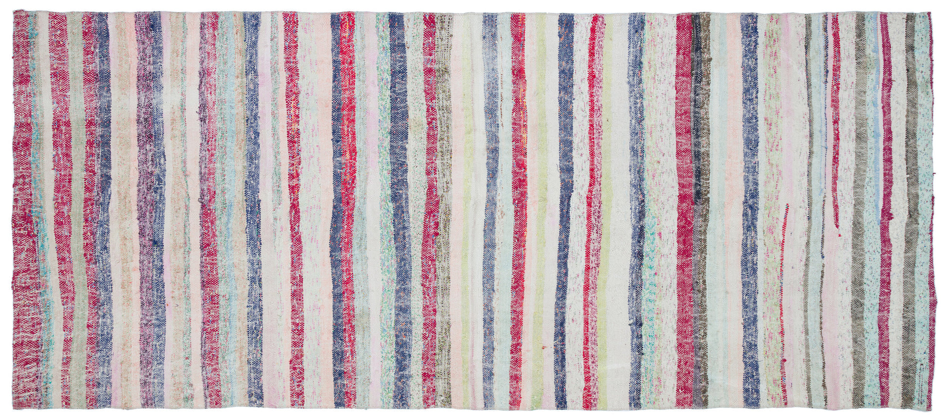 Girit Bej Çizgili Yün El Dokuma Halısı 141 x 330 Apex Unique