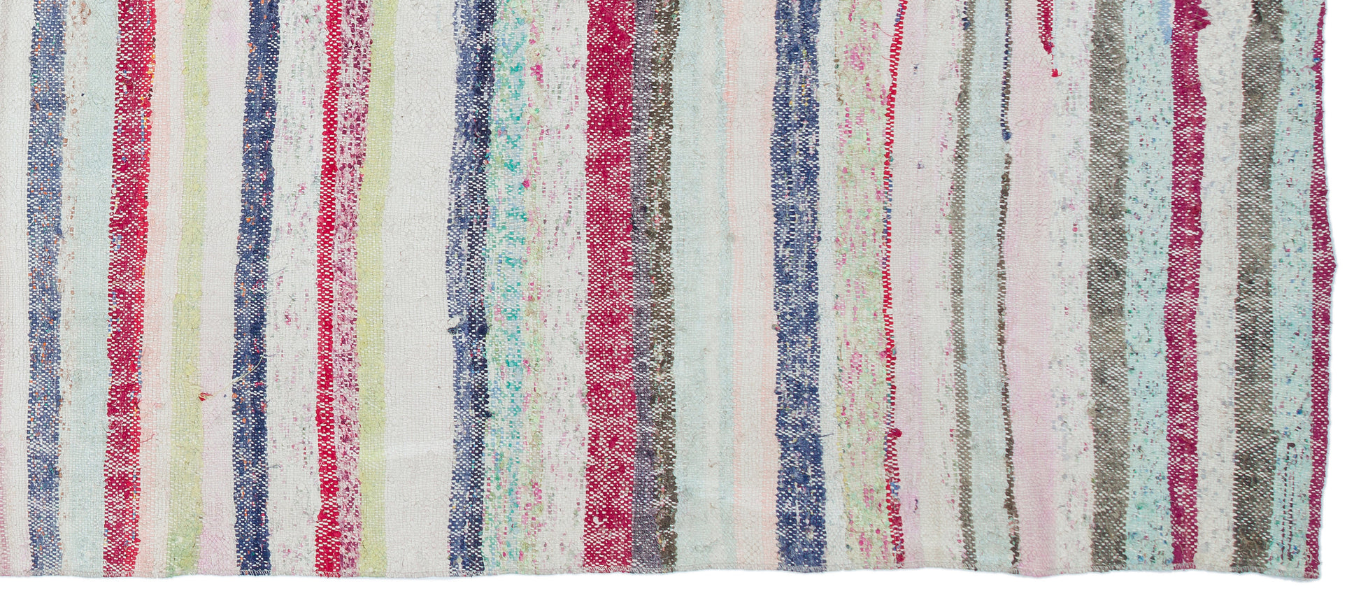 Girit Bej Çizgili Yün El Dokuma Halısı 141 x 330 Apex Unique