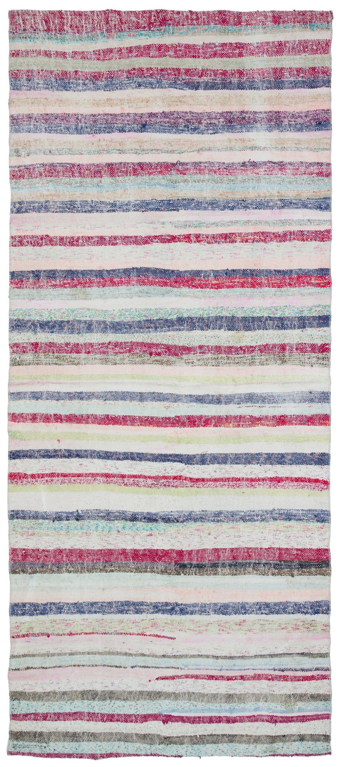 Girit Bej Çizgili Yün El Dokuma Halısı 141 x 330 Apex Unique