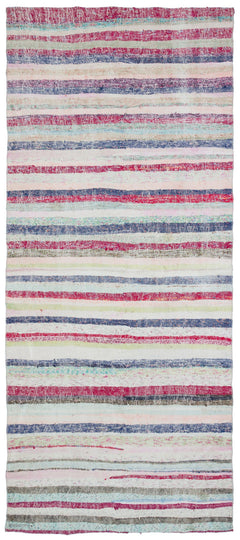 Girit Bej Çizgili Yün El Dokuma Halısı 141 x 330 Apex Unique