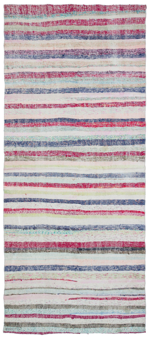 Girit Bej Çizgili Yün El Dokuma Halısı 141 x 330 Apex Unique