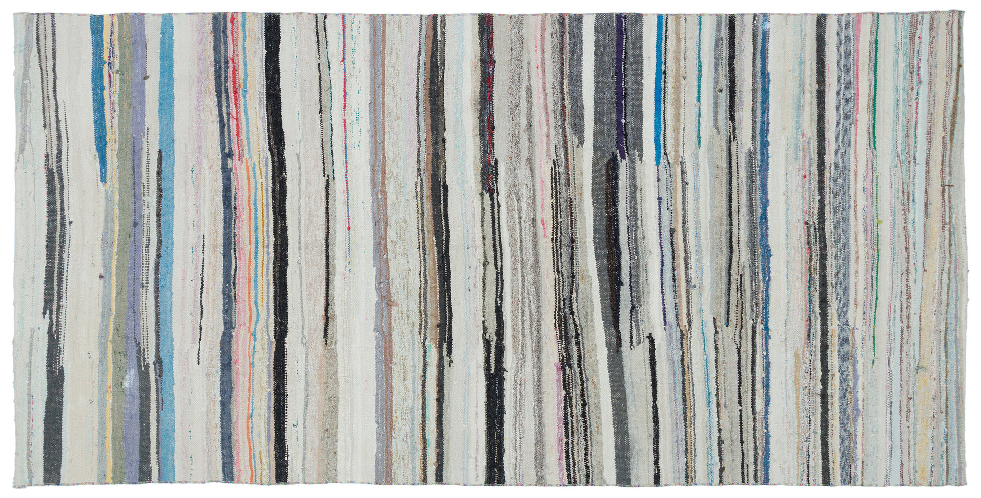 Girit Bej Çizgili Yün El Dokuma Halısı 157 x 314 Apex Unique