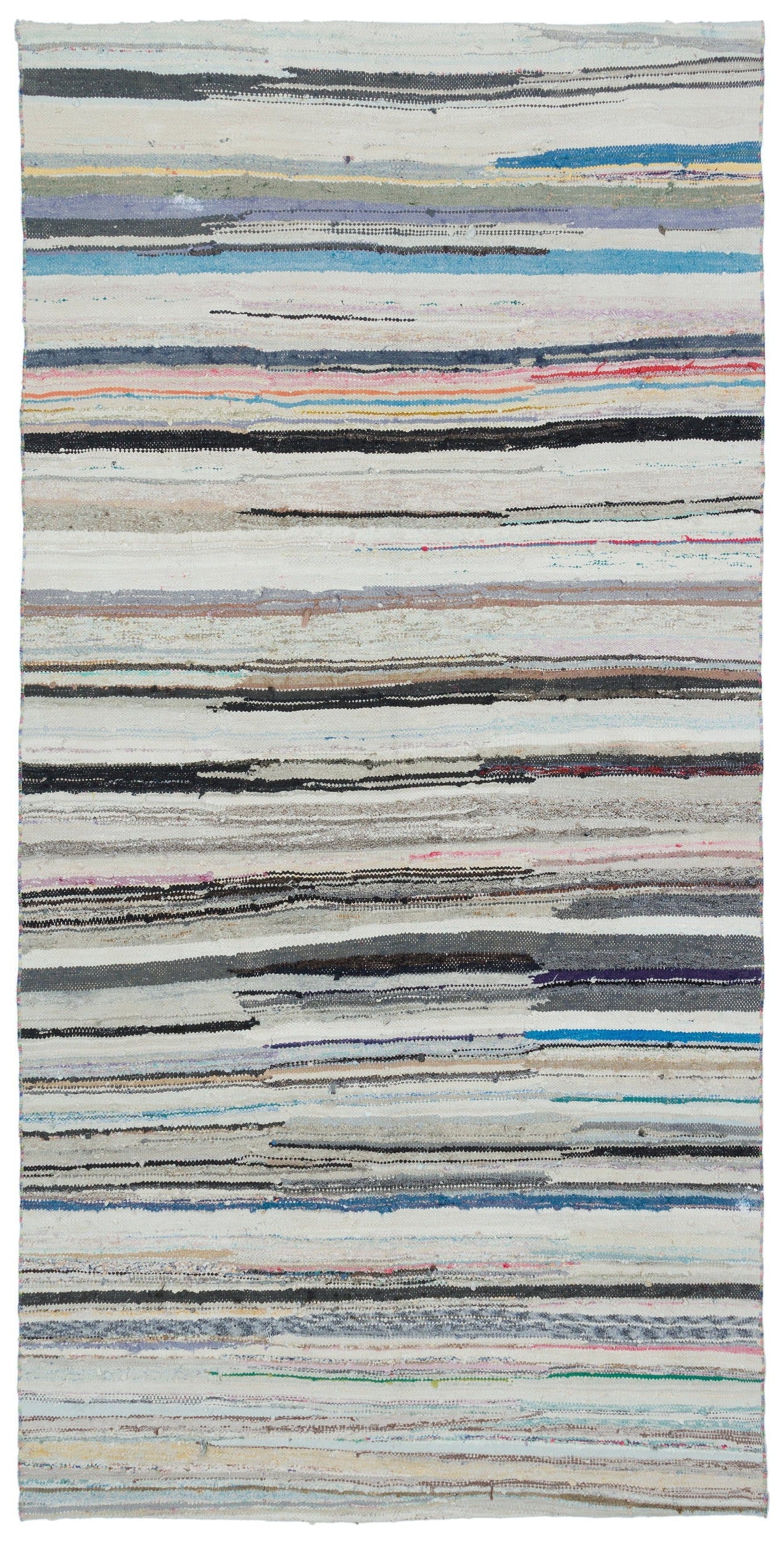 Girit Bej Çizgili Yün El Dokuma Halısı 157 x 314 Apex Unique