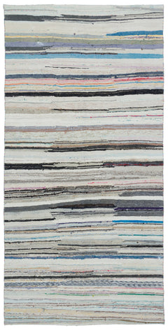 Girit Bej Çizgili Yün El Dokuma Halısı 157 x 314 Apex Unique